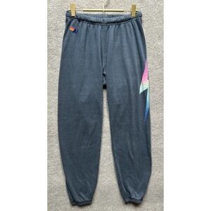 Aviator Nation Sweatpants Women Size Medium Lightning Bolt Fleece Joggers